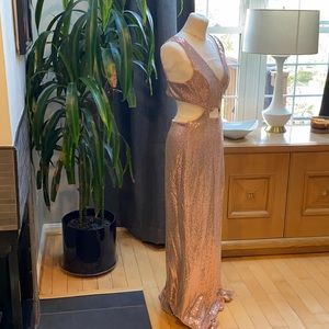 BCBGMaxAzria Pink gold sequin dress—Size M